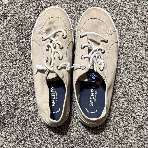 Sperry Light Tan Women’s Canvas Shoes - Picture 1 of 4